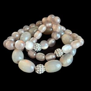 NWOT Talbots Gray Triple Bracelet Set